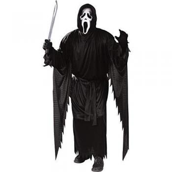 Ghostface Scream Halloween Costume for Adults - Black and White, Includes Robe, Mask, and Belt