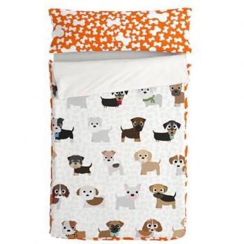 Saco Nórdico Multicolor 100% Algodón Sin Relleno Mr Fox Dogs 105x200 cm (Cama 105)