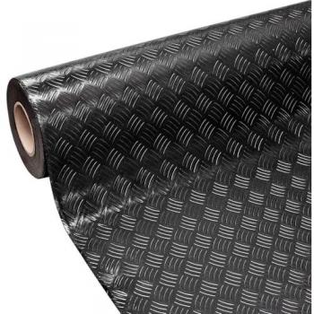 Alfombra de goma antideslizante efecto metalizado 140x200 cm aislante robusta negra