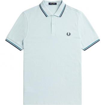 Fred Perry Twin Tipped Polo Shirt - Light Ice - M3600-U92 - Men's Polo Shirt in Blue - Size: XXL