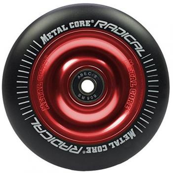 Rueda Patinete Radical Metal Core 100mm Goma Negra Núcleo Rojo