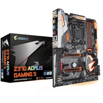 Gigabyte Aorus Z370-Gaming 5 Placa Base para Intel Core 8th Gen, Socket LGA1151, Chipset Z370, Soporta 4xDDR4, HDMI y DisplayPort, Compatible con Crossfire - ATX