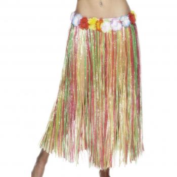 Smiffys Falda Hawaiana, Multicolor, con Flores, Cintura elástica, 79cm/31 Pulgadas