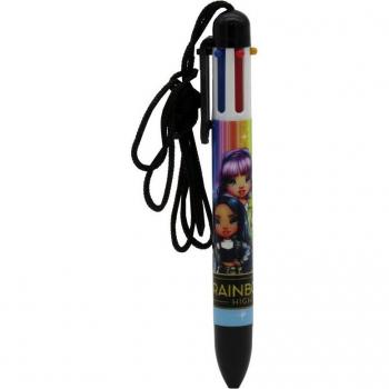 Bolígrafo Jumbo 6 colores Rainbow High con diseño multicolor y cuerda para colgar