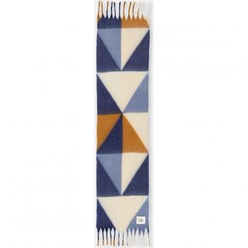 Bufanda Tintoretto azul estampado con flecos