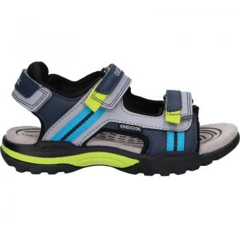 Sandalias de Niño GEOX J250RA 01554 J BOREALIS C0661 NAVY-GREY con características como diseño en color navy y gris, suela transpirable, cierre de velcro, plantilla acolchada y