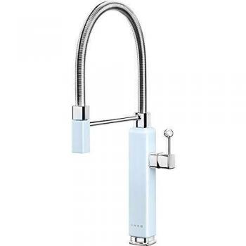 Grifo de Cocina SMEG MDF50PB, Monomando, Estilo Años 50, Color Celeste Semi-Profesional