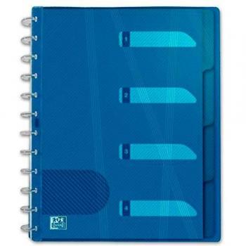 Carpeta fundas extraíbles Oxford. Con 30 sobres y 4 registros. Color azul.