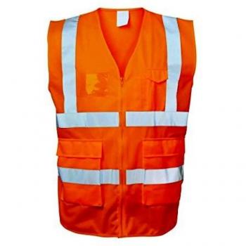 Chaleco de Advertencia EWALD Talla M Naranja EN ISO 20471 Clase 2 / EN ISO 13688 SAFESTYLE