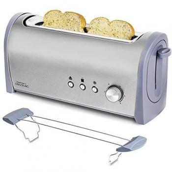 Cecotec Tostadora Acero Steel&Toast 1L. 6 Niveles de Potencia, Capacidad para 2 Tostadas, 3 Funciones