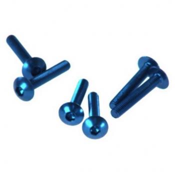 Kit de 6 tornillos allen con alomada M5x30 color azul JY-HWSA, código 8430525036703