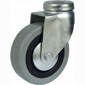 Rueda Pasador ø50mm Goma Gris de Alta Calidad con Tornillo de Montaje