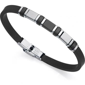 Pulsera Viceroy Heat de silicona negra con placa de acero Ip Negro