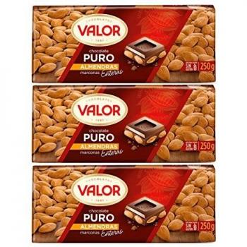 Valor - chocolate con almendras 250 gr. - [Pack de 3]