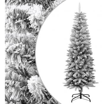 Slim Flocked Snow Artificial Christmas Tree 150 cm PVC & PE