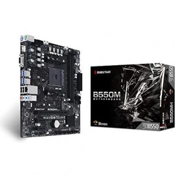 Placa Madre Biostar B550MH mATX AM4 con 4DDR4, HDMI/VGA, 2PCIE M.2 RAID LAN y 4USB3.2