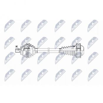 Árbol de transmisión NTY NPW-VW-032 para VW, AUDI y SKODA con referencias 1K0407271BJ, 1K0407271BN, 1K0407271EE