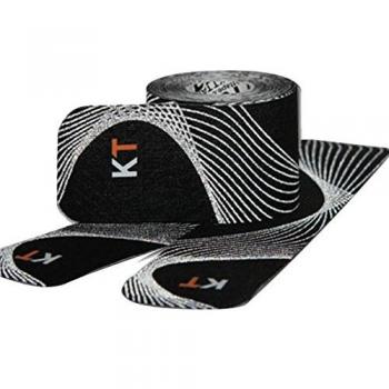 KT Tape Pro Precut Black Kinesiology Tape - 5 Meters, Latex Free, Reflective Safety Design