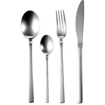 Bergner Cubertería, Acero Inoxidable, Cromado Mate, 17.5x7.5x27 cm, 24 Unidades
