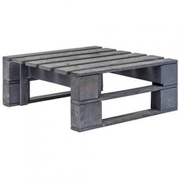 vidaXL Otomana de Jardín Palés de Madera Gris Mobiliario de Balcón Terraza