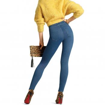 LEGGING HUE CURVY DENIM, COLOR MEDIUM WASH, TALLA XL