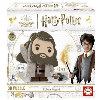 Educa Borrás Harry Potter Rubeus Hagrid 3D Puzzle Figura, Mini Escultura de Montaje para +6 Años, Dimensiones 13x13x4 cm
