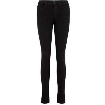 Vero Moda Women's Vmtanya 120 Slim Fit Black Jeans with Normal Waist and Piping