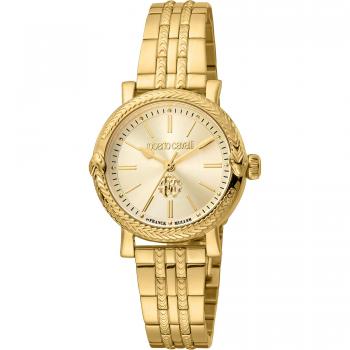 Roberto Cavalli by Franck Muller Women's Yellow Gold Champagne Dial Stainless Steel Analog Watch - Model RV1L193M0051