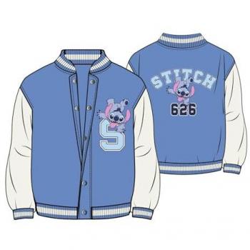 Chaqueta Infantil Stitch Azul - Chaqueta Cotton Brushed Baseball Stitch Unisex, Cálida y Suave, 100% Algodón, Diseño Exclusivo de Disney