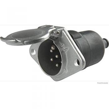 Toma corriente remolque 24V de aluminio HERTH+BUSS ELPARTS 51305385 con tapa, compatible con MAN 16 y capacidad de 25 A