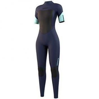 Traje de Neopreno Mystic Corto 3/2 mm Bzip Flatlock para Mujer - Azul Noche 2024