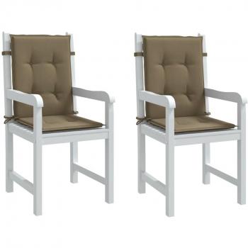 Cojines de Silla Respaldo Bajo 2 Ud Tela 100x50x4 cm Color Antracita Melange, Gris Claro Melange, Gris Oscuro Melange y Taupe Melange