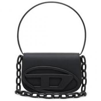 Diesel 1DR Iconic Matte Leather Shoulder Bag for Women - Black, One Size
