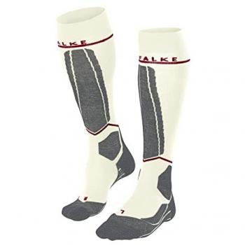 Calcetines de esquí mujer Falke SK4 Energizing Wool con compresión ligera, Blanco, 35-36