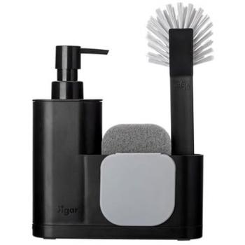 Set de Fregadero Monobloc VIGAR de 4 Piezas en Color Negro, 350 ml, Plástico