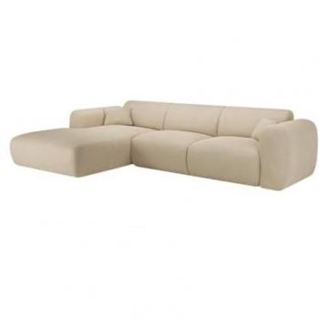 Sofá rinconera ángulo izquierdo de tela beige POGNI de Maison Céphy