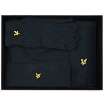 Conjunto de bufanda y gorro Lyle & Scott Gift, color azul marino oscuro, talla única