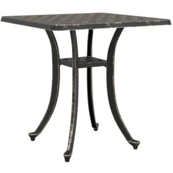 Mesa de jardín de aluminio fundido bronce 53x53x53 cm Marrón