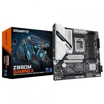 Gigabyte Placa Base Z890M GAMING X mATX 1851 - Chipset Intel Z890, Formato mATX, Soporte para procesadores Intel de 12ª generación, 4 ranuras DIMM para memoria