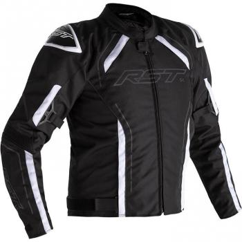 RST Chaqueta de Moto S-1 Textil Negra y Blanca para Hombre (XL)