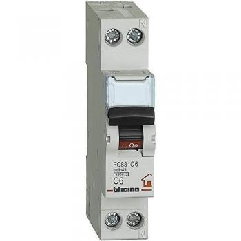 Interruptor Magnetotérmico Bticino 1P+N C6 230V Modulo DIN 4,5 kA