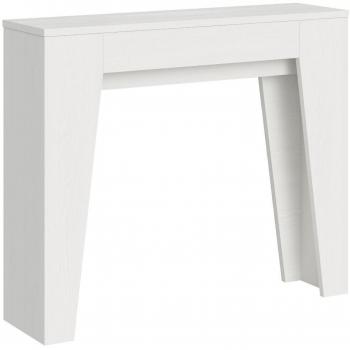 Consola extensible estrecha 90x25/181 cm efecto madera fresno blanco