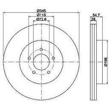 Disco de freno TEXTAR 92177103, 345mm, para Chrysler 300 C y Lancia Thema