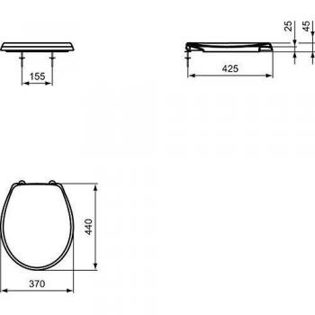 Asiento y tapa de inodoro Ideal Standard Eurovit W302601 Blanco 370525 mm