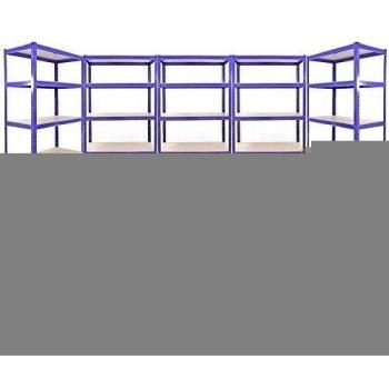 Monster Racking - 5 Estanterías T-Rax de Acero Sin Tornillos Azules 90cm x 45cm x 180cm