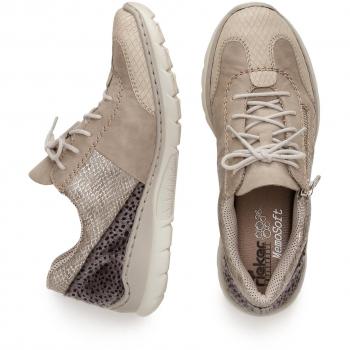 Rieker L3223-62 - Zapatos de cordones de Material Sintético para mujer, color Beige, talla 42 UE