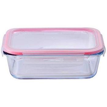 UNITED COLORS OF BENETTON. Hermético Rectangular 1.0l borosilicato Casa Benetton, Rosa, 1,0 L
