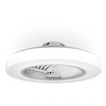 Noaton Triton Ventilador de Techo sin Aspas 58cm con Luz LED y Mando 26W, Blanco, Atenuación LED, 3 temperaturas de color ajustables, Temporizador, Flujo de aire hasta