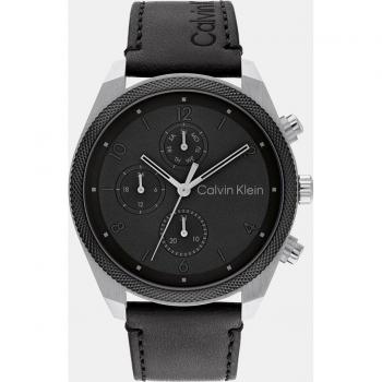 Calvin Klein - Reloj de hombre Impact 25200364 multifunción de piel gris