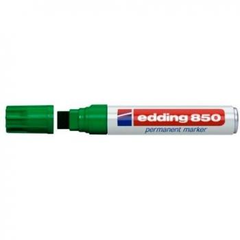 edding 850 marcador permanente - verde - 1 rotulador - punta biselada 5-15 mm - para marcas llamativas - resistente al agua, secado rápido, indeleble - para cartón, plástico, madera, metal, vidrio